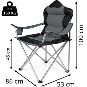 Produktbild für Campingstuhl Tresko CPS-004, grau, bis 150 kg
