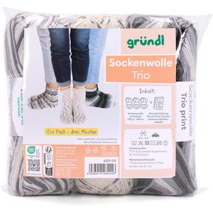 Produktbild für Häkelgarn Gründl 6229-03, Sockenwolle Trio print, beige mix