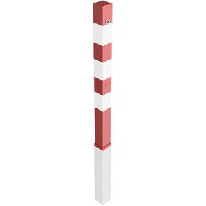 Produktbild für Absperrpfosten Schake 470NB+2, 2 Ösen, rot/weiß, aus Metall