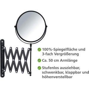 Produktbild für Kosmetikspiegel Wenko Teleskop Exclusiv, schwarz