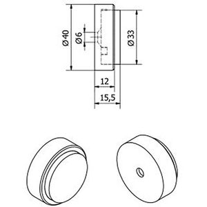 Produktbild für Türstopper SO-TECH Hermes 122322, Gummi/Edelstahl