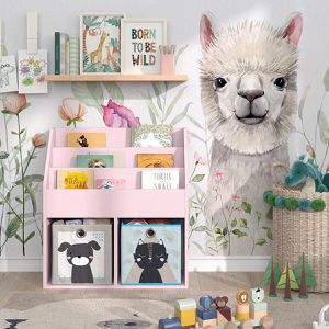 Produktbild für Bücherregal Vicco Luigi, rosa, mit 2 Faltboxen