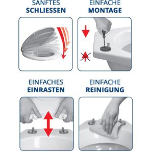 Produktbild für WC-Sitz Kleine-Wolke Uni 1823100075, oval, aus Duroplast