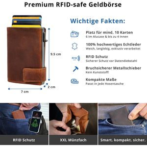 Produktbild für Kreditkartenetui SecWal Echt Leder, braun, für 10 Karten