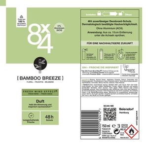 Produktbild für Deodorant 8x4 Bamboo Breeze, Spray