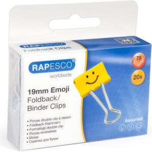 Produktbild für Foldbackklammern RAPESCO 1351, Emoji, 19mm