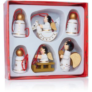 Produktbild für Weihnachtsbaumschmuck BRUBAKER 8006, weiß/gold, 4,5 cm