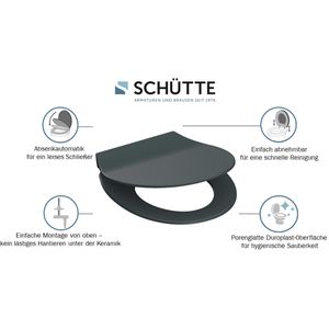Produktbild für WC-Sitz Schütte Slim Anthrazit 82704, oval, aus Duroplast