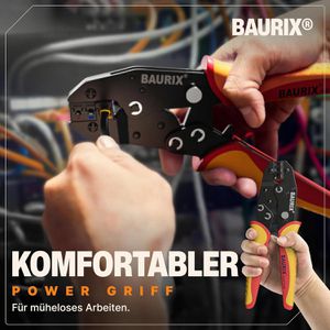 Produktbild für Crimpzange BAURIX Hektor, mit Kabelschuhen