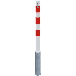 Absperrpfosten Schake 476ZB+2, 2 Ösen, rot/weiß, aus Metall