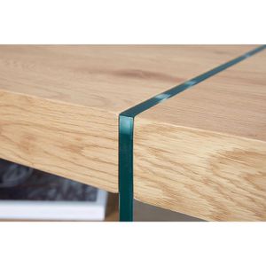 Produktbild für Couchtisch Inter-Link 50111014, aus Holz / Glas, wildeiche