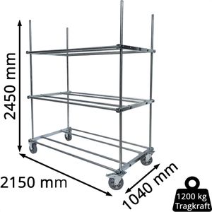 Produktbild für Reifenwagen Bertele Gigant, aus Metall, silber, für 48 Reifen
