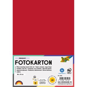 Folia Fotokarton 6118, 50 x 70 cm, ziegelrot, 300g/m², 10 Blatt