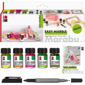 Marmorierfarbe Marabu Easy Marble Set Neon