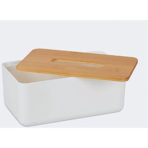 Produktbild für Taschentuchbox Relaxdays 10027743, aus Kunststoff / Bambus