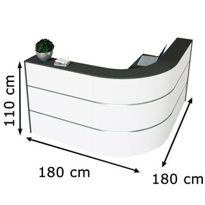 Produktbild für Empfangstheke Kerkmann Cento 2a, 3857, weiß / anthrazit