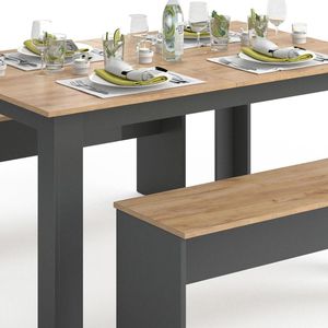 Produktbild für Esstisch Vicco Sentio, eiche / anthrazit, 3-teilig
