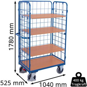 Produktbild für Etagenwagen VARIOfit sw-500.304, 3 Gitterwände