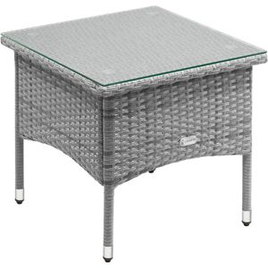 Produktbild für Beistelltisch CASARIA 109731, grau, aus Glas / Kunststoff
