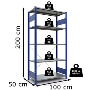 Produktbild für Schwerlastregal Schulte 12650-B, 5 Metallböden