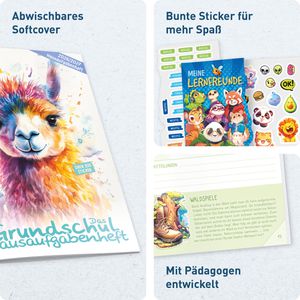 Produktbild für Schülerkalender Häfft Grundschul-Hausaufgabenheft Lama