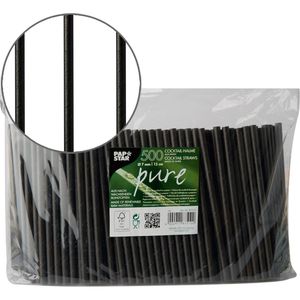 Strohhalme Papstar 87510 pure, schwarz, aus Papier