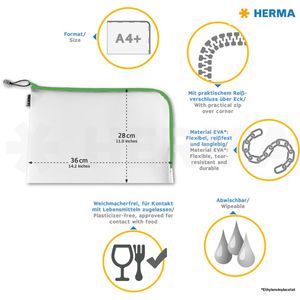 Produktbild für Reißverschlussbeutel Herma 20016, Universaltasche, A4