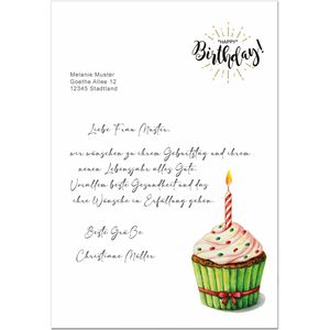 Produktbild für Briefpapier LUMA AM-BPA-08, Happy Birthday, A4