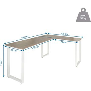 Produktbild für Schreibtisch hJh-OFFICE Workspace basic I 830083, grau / weiß