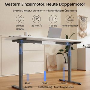Produktbild für Schreibtisch FlexiSpot E1W Pro, schwarz / weiß