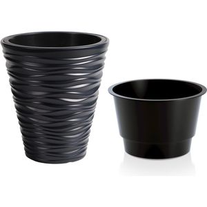 Produktbild für Übertopf Prosperplast Sand Slim, anthrazit, Ø 30 x 52 cm