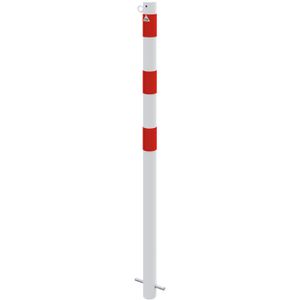 Produktbild für Absperrpfosten Schake 460B/1, 1 Öse, rot/weiß, aus Metall