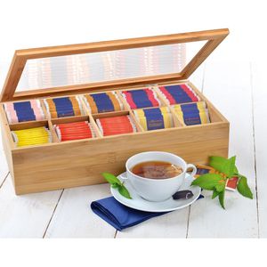 Produktbild für Teebox Gräwe 240, für Teebeutel, natur, aus Bambus