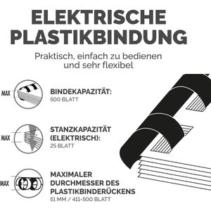 Produktbild für Bindegerät Fellowes Quasar-E 500, A4, elektrisch