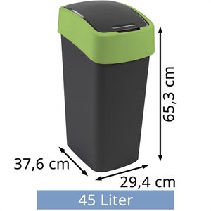 Produktbild für Mülleimer Curver Flip Bin 45L, grün