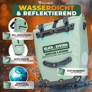 Produktbild für Gepäckträgertasche Mivelo Capax, minzgrün, 25 Liter
