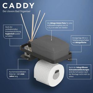 Produktbild für Toilettenpapierhalter Tiger Caddy 1401430746, schwarz