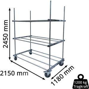Produktbild für Reifenwagen Bertele Gigant XL, Metall, silber, für 48 Reifen