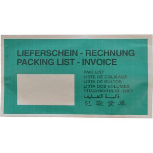 Lieferscheintaschen dm-folien DIN lang