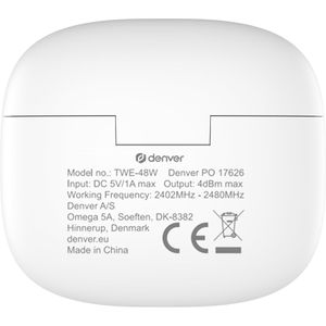 Produktbild für Kopfhörer Denver TWE-48W, weiß