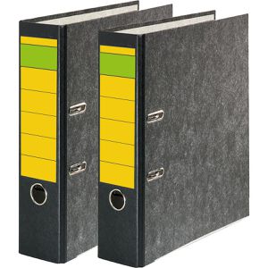 Produktbild für Rückenschilder Grüner-Balken Premium für Handbeschriftung gelb