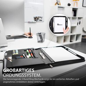Produktbild für Schreibmappe Vebon Paris, schwarz, Kunstleder