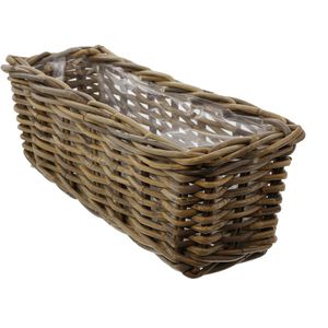 Produktbild für Blumenkasten Frank-Flechtwaren 107945 Rattan, graubraun