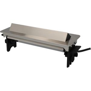 Produktbild für Einbausteckdose Unitec 308864, silber, mit 2 m Kabel, klappbar