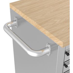 Produktbild für Werkbank Güde GW 10 INOX, silber, mit Rollen