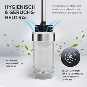 Produktbild für WC-Bürste ovimar Toilettenbürste Tranerodde, silber