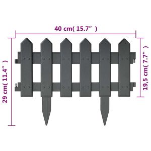 Produktbild für Rasenkante vidaXL 314683, anthrazit, UV-beständig, flexibel