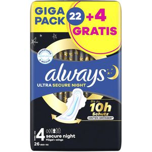 Produktbild für Damenbinden always Ultra Secure Night, Größe 4