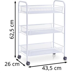 Produktbild für Nischenregal Zeller 17721, weiß, mit Rollen