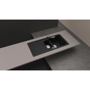 Produktbild für Spülbecken SCHOCK Formhaus D-150L, Doppelbecken, onyx